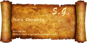 Suri Gergely névjegykártya